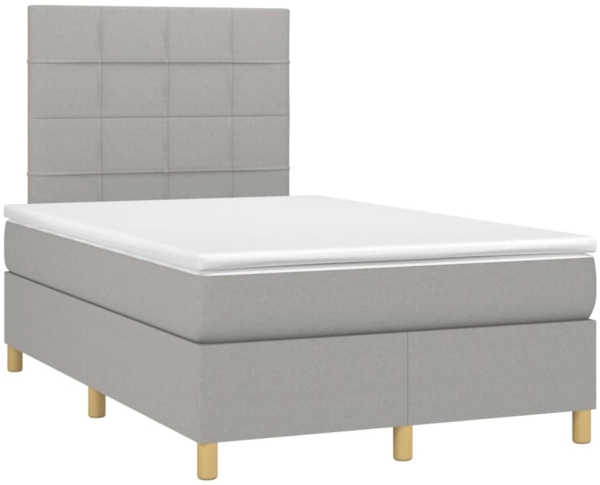 vidaXL Boxspringbett mit Matratze Hellgrau 120x190 cm Stoff 3269930