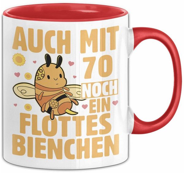 Trendation Tasse 70. Geburtstag Tasse Geschenk Frauen Mutter Lustig Auch mit 70 Noch