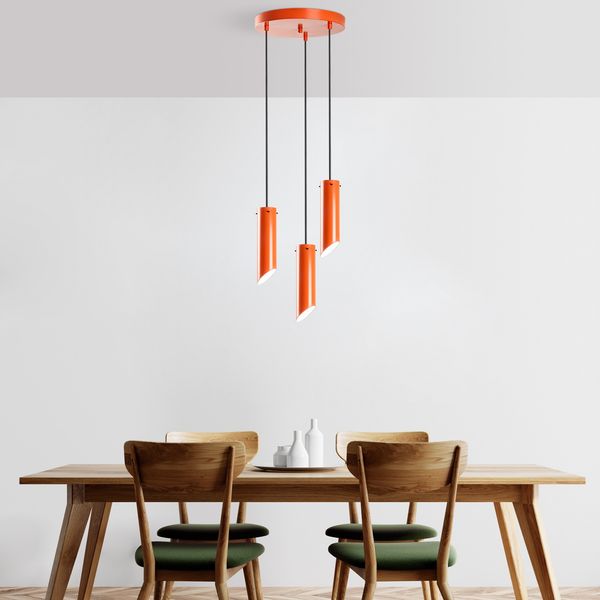 Kronleuchter, 'Kesik', 114 x 40 x 40, Orange
