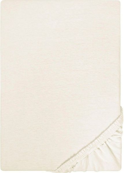 Biberna Jersey-Spannbetttuch, 100 % Baumwolle, Natur, 1x 180x200 cm - 200x200 cm