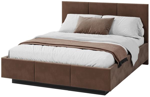 FDM Polsterbett ALMADA modern mit Bettkasten MADE IN EU - mit Trinity Velours Bezug (verfügbar 90x200 120x200 140x200 160x200 180x200cm, Bettrahmen, Bett, mit großen gepolsterten Kopfteil, mit Bettkasten zum aufklappen), Hebbarer Metallrahmen, Bettkast...