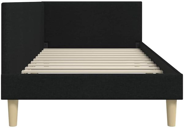 vidaXL Eckbettgestell Schwarz 90 cm x 200 cm Stoff und Sperrholz 42016191 Bild 6