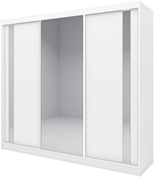 Compleo Schwebetürenschrank SANDY mit Spiegel, 3-türig Schrank, Kleiderschrank, 240 cm, Garderobe