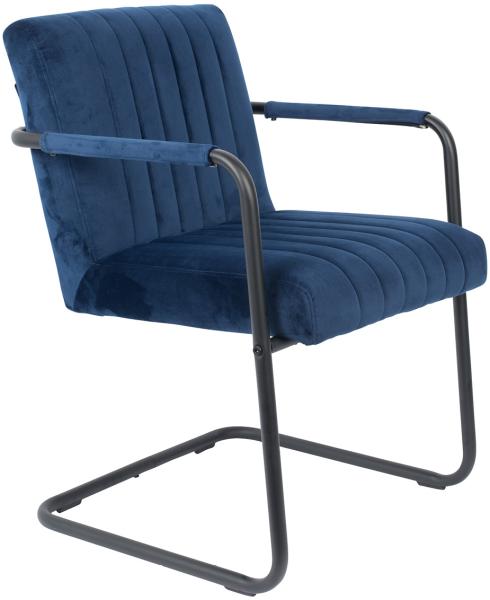 Armlehnstuhl - Stitched Velvet - Blau