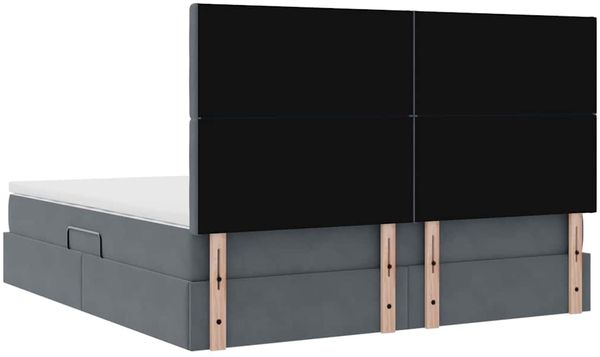 vidaXL Aufbewahrungsbett mit Matratze Dunkelgrau 160 x 200 cm Samt 3372160 Bild 11