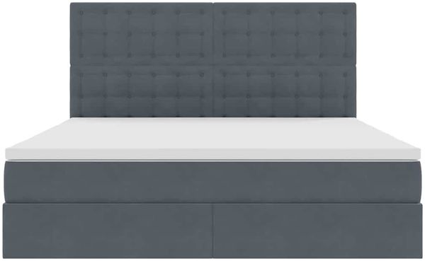 vidaXL Aufbewahrungsbett mit Matratze Dunkelgrau 160 x 200 cm Samt 3372160 Bild 7