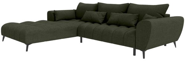 Stoff Ecksofa Avino L Form - Chenille - olive - Links