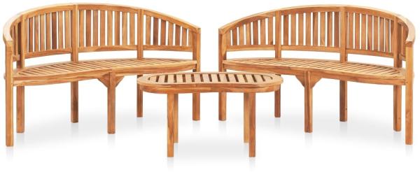 vidaXL 3-tlg. Garten-Lounge-Set Massivholz Teak 3059967