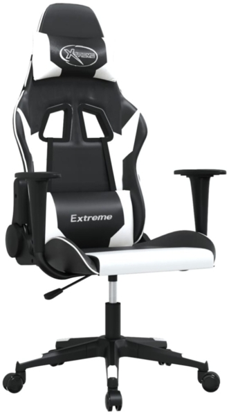vidaXL Gaming-Stuhl Schwarz und Weiß Kunstleder 3143692