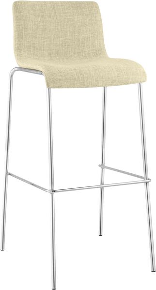 CLP Barhocker Hover stapelbar Stoffbezug Vierfußgestell bis 150 kg,creme chrom