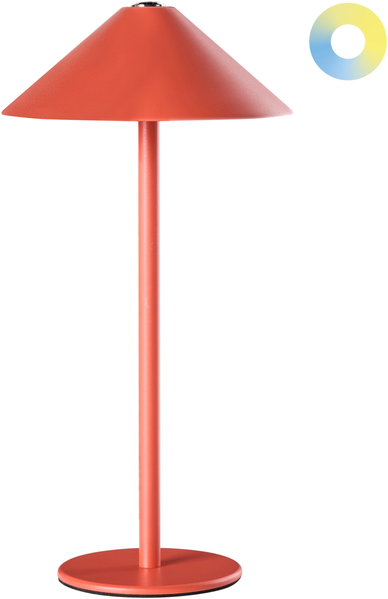 Kabellose LED Tischlampe MODJO mit Dimmer Metall Rot