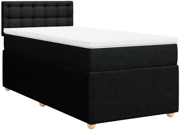 vidaXL Boxspringbett mit Matratze Schwarz 80x200 cm Stoff 3289599 Bild 3