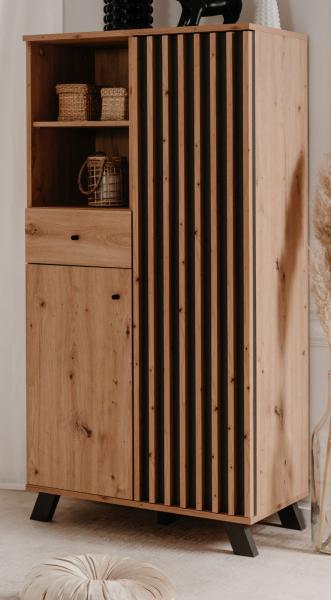 Highboard Madem in Artisan Eiche und Anthrazit 80 x 156 cm