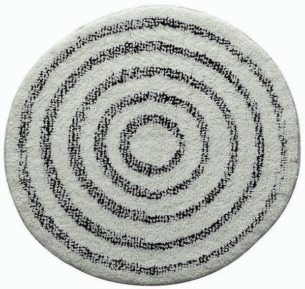 Spirella Badteppich Badematte Duschvorleger Baumwolle Hochflor | flauschig | rutschhemmend | geeignet für Fußbodenheizung | 60 cm Rund | Weiß