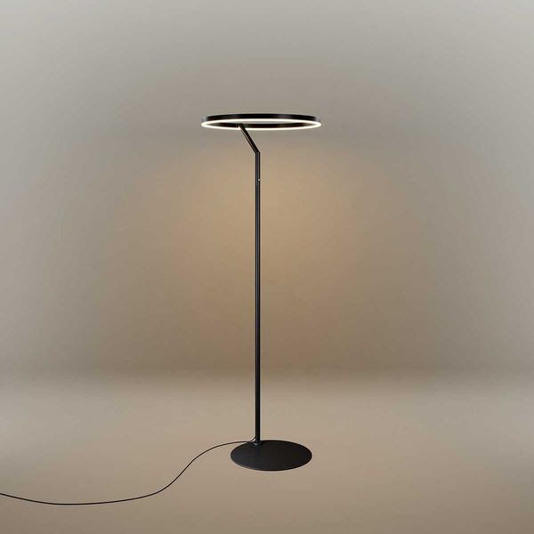 s.luce Ring LED-Stehleuchte Ø 60cm mit Touchdimmer Schwarz
