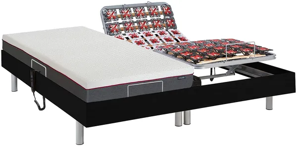 Vente-unique - ATRIDE Bett Holz, PlatteStoff Schwarz - B 80 cm160 cm12 cm x H 18 cm35 cm16,5 cm x L 200 cm71 cm