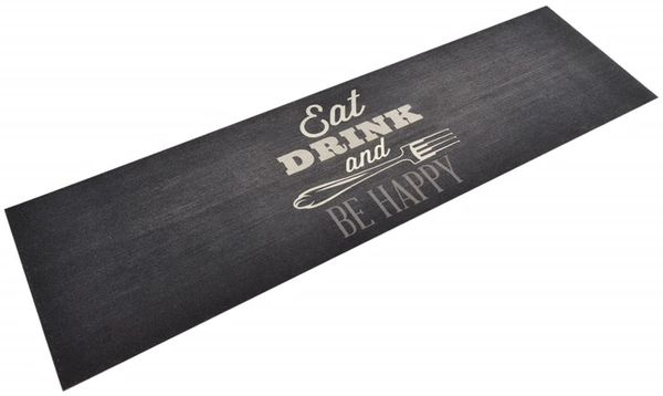 vidaXL Küchenteppich Waschbar Küche Schwarz 45x150 cm Samt 136558