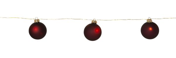 Deko-Lichterkette Bliss 8 rote Weihnachtskugeln LED Timer L 160cm