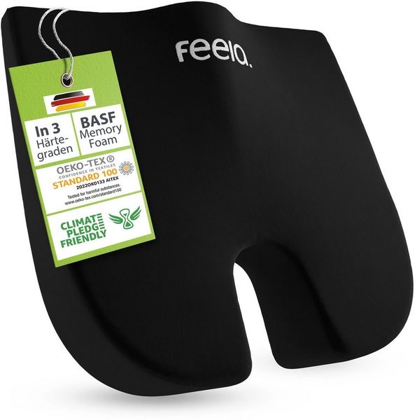 feela Sitzkissen Orthopädisches Keilkissen – fördert aufrechtes & gesundes Sitzen, Ideal fürs Büro & Homeoffice – entlastet Rücken & verbessert Haltung