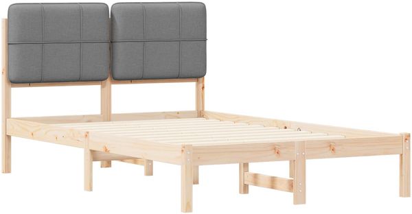 vidaXL Bettgestell mit gepolstertem Kopfteil Hellgrau 120 x 190 cm 877994 Bild 4