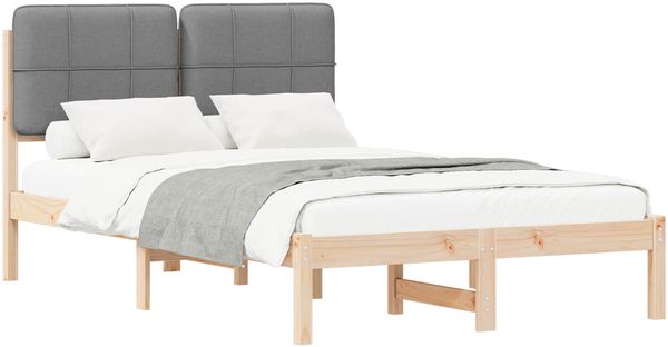 vidaXL Bettgestell mit gepolstertem Kopfteil Hellgrau 120 x 190 cm 877994 Bild 2