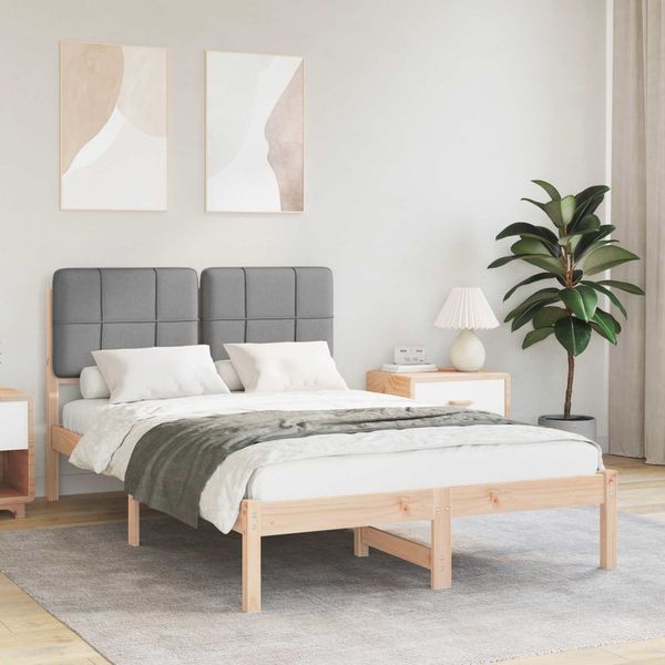 vidaXL Bettgestell mit gepolstertem Kopfteil Hellgrau 120 x 190 cm 877994