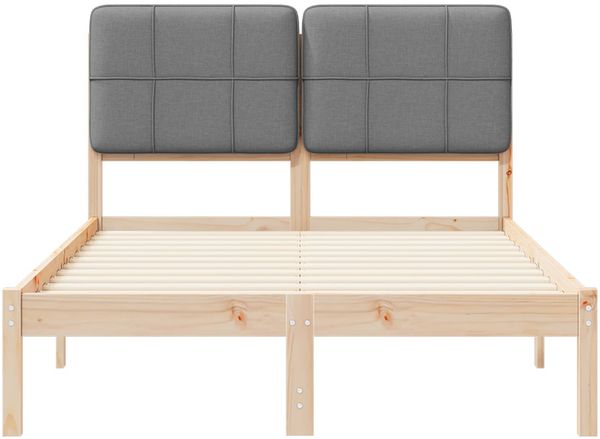 vidaXL Bettgestell mit gepolstertem Kopfteil Hellgrau 120 x 190 cm 877994 Bild 5