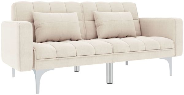 vidaXL Schlafsofa Creme Stoff 247216
