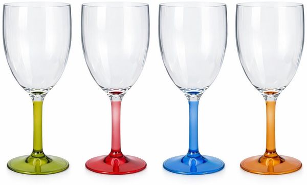 Mach1 Gläser-Set Trinkgläser 4er Set robuste Trinkgläser 290ml für Garten, Camping