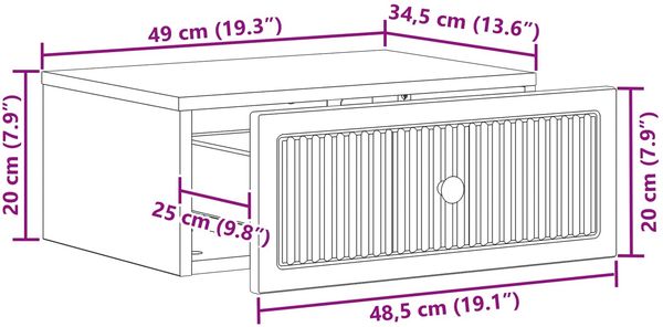 vidaXL Nachttisch Betongrau 49 x 34,5 x 20 cm Holzwerkstoff 897941 Bild 8