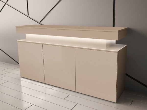 Kommode Glossa Bis 3D 160 (Farbe: Wüstensand, mit weißer LED-Beleuchtung) Bild 3