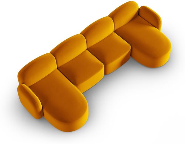 Micadoni Panorama Sofa Blair 6-Sitzer Samtstoff Gelb Bild 4