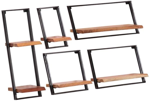 vidaXL Wandregale 5 Stk. Massivholz Akazie 373633