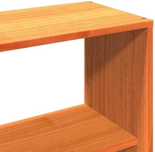 vidaXL Massivholzbett mit Regal ohne Matratze Wachsbraun 200x200 cm 3321609 Bild 9