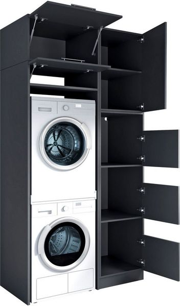 Laundreezy Mehrzweckschrank-Set Laundreezy, 4-tlg. Mehrzweckschrank-Set B/H/T 118/238/68 cm, (4-St), Breite 118 cm, Soft-Close-Funktion, höhenverstellbare Füße Bild 3