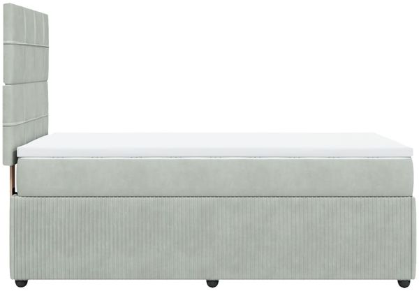 vidaXL Boxspringbett mit Matratze Hellgrau 90x200 cm Samt 3292238 Bild 5