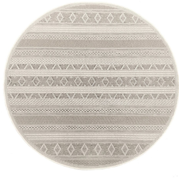 the carpet Calgary - robuster Teppich, Flachgewebe, modernes Design, ideal für Küche und Esszimmer, Vintage-Optik, Boho-Style, besonders flach, auch für den Außenbereich, Beige, 160x160 cm