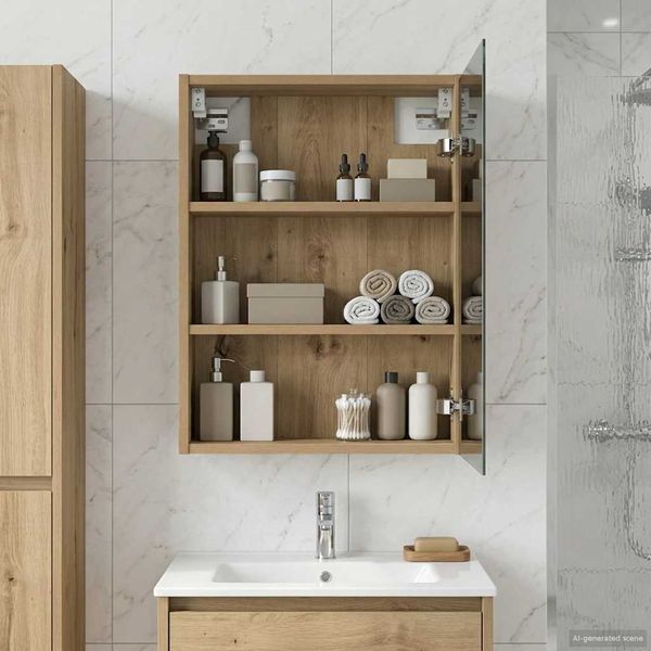 vidaXL Badezimmerspiegelschrank Kunsthandwerk Eiche 43 x 16 x 62.5 cm 889142