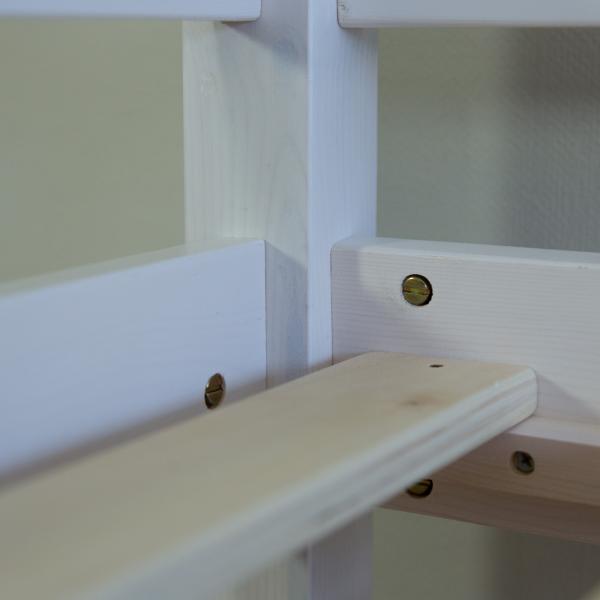 Hochbett mit Matratze 90x200 cm Rutsche Stockbett Kinderbett Leiter Holz Kiefer Vorhang rosa Lattenrost Bild 9