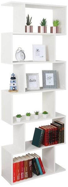 Standregal 192 x 70 x 25 cm weiß matt – Bücherregal Raumteiler Wohnzimmer RICOO WM070-WM