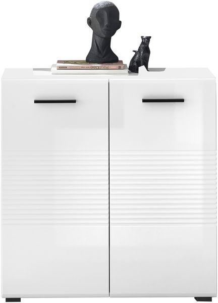 Kommode >BC 1065< in Weiß hochglanz aus MDF - 80x83x40cm (BxHxT) Bild 9