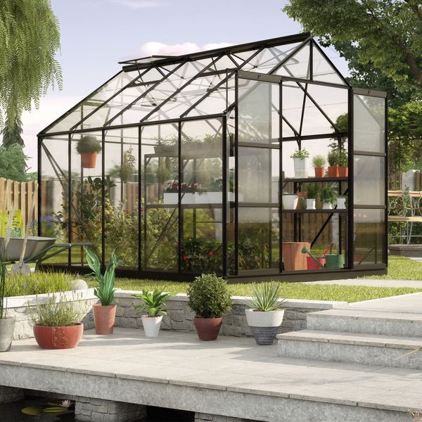 Vitavia Gewächshaus "Uranus 8300", schwarz, 8,3 m²,3 mm ESG