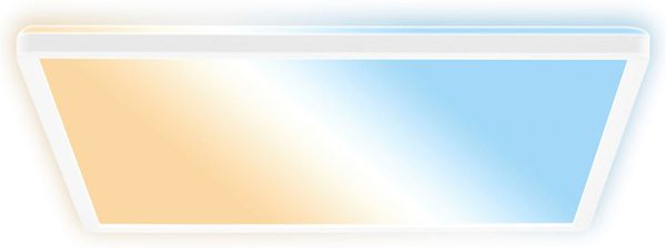 B.K.Licht - LED Deckenlampe, Flach, Dimmbar, Indirektes Licht, CCT warmweiß bis tageslichtweiß, IP44, Panel, Deckenleuchte, Kinderzimmer, Wohnzimmerlampe, Badezimmer Lampe, 42 x 42 x 3 cm, Weiß