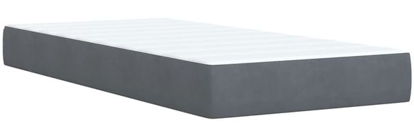 vidaXL Boxspringbett mit Matratze Dunkelgrau 90x200 cm Samt 3293105 Bild 9