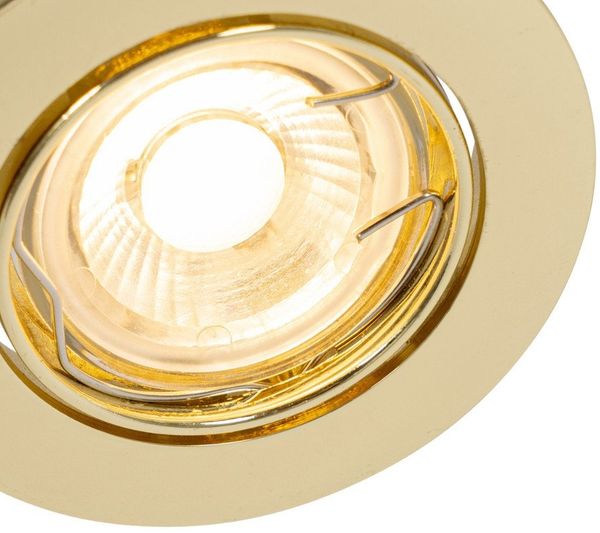 Qazqa LED Einbaustrahler Edu, QAZQA Einbau­leuchte, Messing, Stahl, Modern
