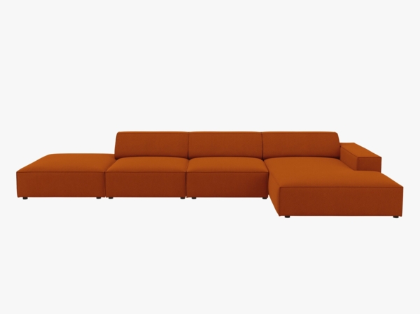 Micadoni Ecksofa Jodie 5-Sitzer Rechts Strukturierter Stoff Megan Terrakotta