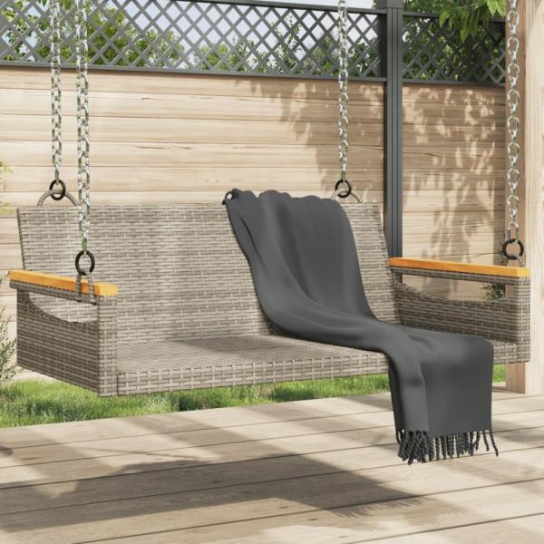 vidaXL Hängebank Grau 109 x 62 x 40 cm Poly Rattan 368144