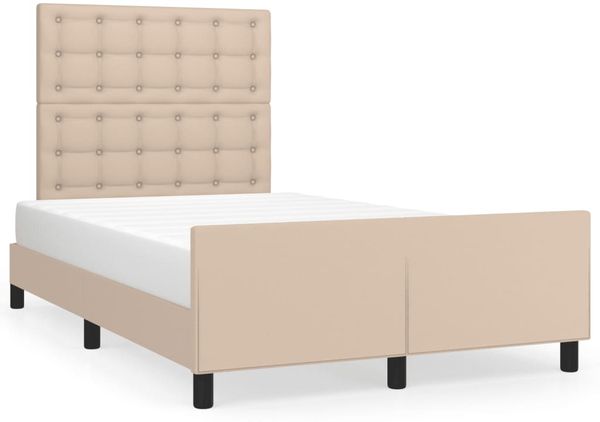 Einzelbettgestell Design für Erwachsene ohne Matratze Cappuccino-Braun 120x190cm Kunstleder d4225e