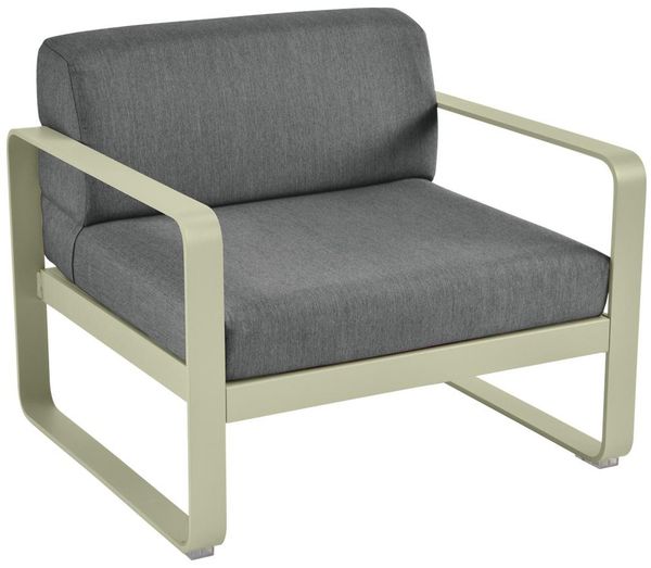 Bellevie Lounge-Sessel Outdoor 65 Lindgrün A3 Graphitgrau