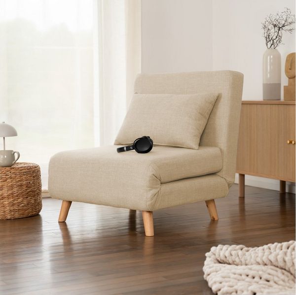 HOME DELUXE Sessel Schlafsessel SNOOZE 79 x 28 x 132 cm, Wandelbares 3-in-1-Design, Liegesessel, Relaxsessel